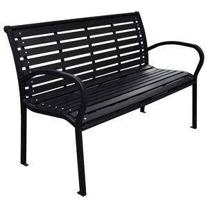 vidaXL fekete ac&eacute;l &eacute;s WPC kerti pad 116 cm