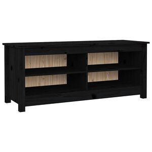 vidaXL fekete t&ouml;m&ouml;r fenyőfa cipőt&aacute;rol&oacute; pad 110 x 38 x 45,5 cm