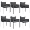 vidaXL 6 db fekete polyrattan kerti sz&eacute;k p&aacute;rn&aacute;val 54x61x83 cm
