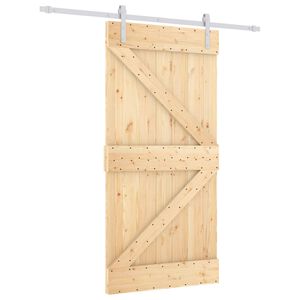 vidaXL Cs&uacute;sz&oacute; ajt&oacute; 100 x 210 cm T&ouml;m&ouml;r Fenyőfa Term&eacute;szetes &eacute;s Feh&eacute;r
