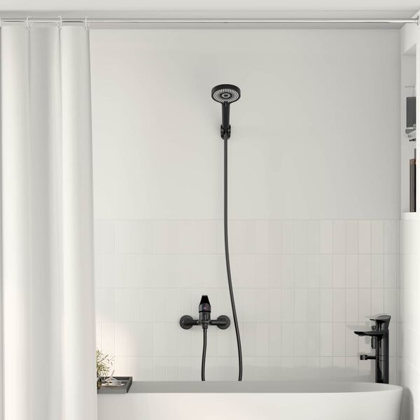 vidaXL Zuhanyfej K&eacute;szlet Fekete G 1 / 2 h&uuml;velyk