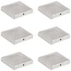 vidaXL 6 db g&uacute;la alak&uacute; horganyzott f&eacute;m ker&iacute;t&eacute;soszlop-sapka 101x101 mm