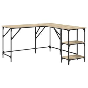 vidaXL sonoma t&ouml;lgy sz&iacute;nű mű fa &iacute;r&oacute;asztal 139x139x75 cm