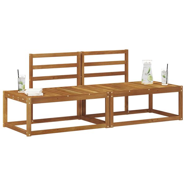 vidaXL K&uuml;lt&eacute;ri v&eacute;gleges kanap&eacute; 2 Darab Term&eacute;szetes 182,5 x 63 x 73 cm