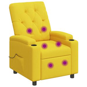 vidaXL D&ouml;nthető massz&aacute;zsfotel Vil&aacute;gos S&aacute;rga 75 x 95 x 101 cm Sz&ouml;vet