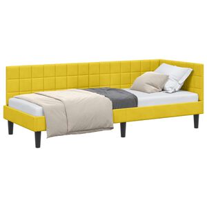 vidaXL Sarok&aacute;gy keret fejt&aacute;ml&aacute;val S&aacute;rga 80 cm x 200 cm B&aacute;rsony