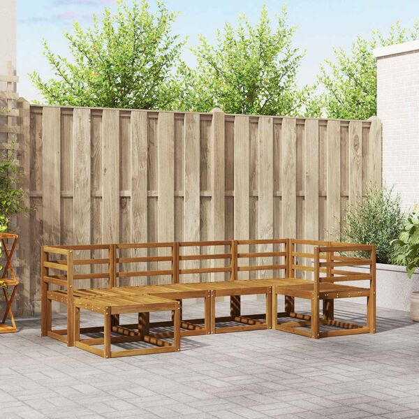 vidaXL K&uuml;lt&eacute;ri kanap&eacute; szett p&aacute;rn&aacute;val 6 pcs Term&eacute;szetes &eacute;s kr&eacute;msz&iacute;nű