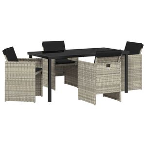 vidaXL Kert &eacute;tkező szett 5 pcs Vil&aacute;gossz&uuml;rke polirattan