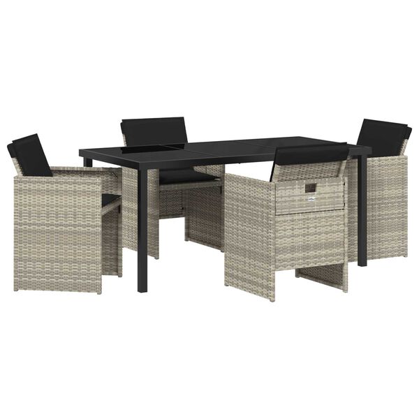 vidaXL Kert &eacute;tkező szett 5 pcs Vil&aacute;gossz&uuml;rke polirattan