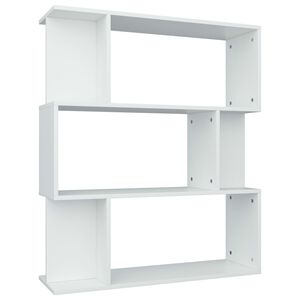 vidaXL feh&eacute;r szerelt fa k&ouml;nyvszekr&eacute;ny/t&eacute;relv&aacute;laszt&oacute; 80 x 24 x 96 cm