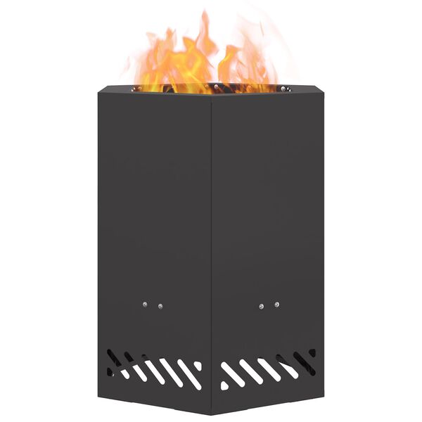vidaXL Füstmentes Tűzhely Fekete 38 x 38 x 51 cm Acél