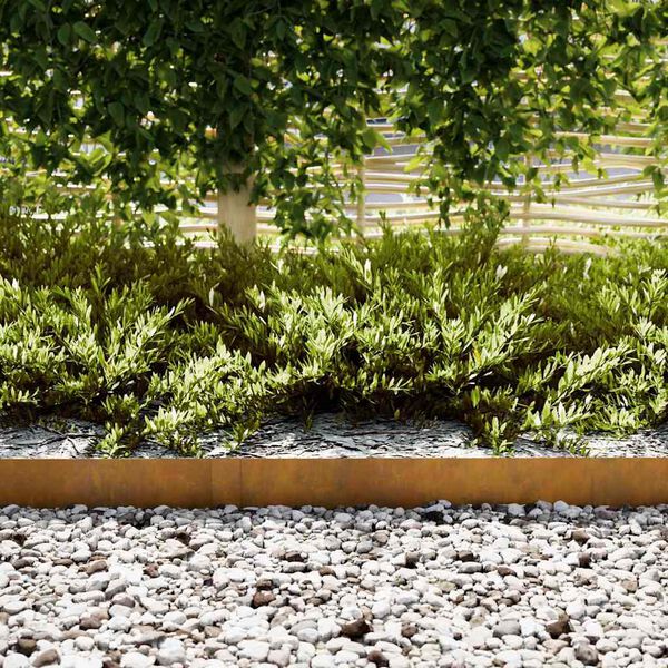 vidaXL Fűszegélyezés 20 pcs Barna 100 x 0.05 x 20 cm Időjárásálló acél