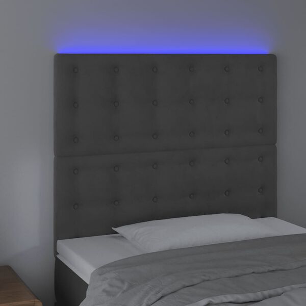 vidaXL s&ouml;t&eacute;tsz&uuml;rke b&aacute;rsony LED-es fejt&aacute;mla 90x5x118/128 cm