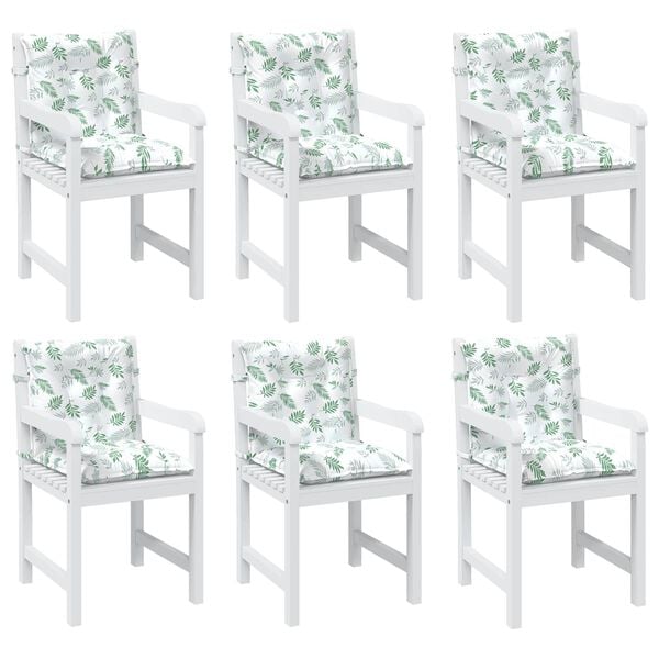 vidaXL Alacsony h&aacute;tt&aacute;ml&aacute;s sz&eacute;kk&eacute;p 6 pcs Feh&eacute;r 100 x 50 x 7 cm oxford