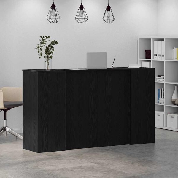vidaXL fekete t&ouml;lgyfa recepci&oacute;sasztal 180 x 50 x 103,5 cm