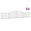 vidaXL 4 db &iacute;ves horganyzott vas gabion kos&aacute;r 400x30x60/80 cm