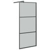 vidaXL fekete s&ouml;t&eacute;t ESG &uuml;veg zuhanyfal 80 x 195 cm