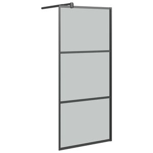 vidaXL fekete s&ouml;t&eacute;t ESG &uuml;veg zuhanyfal 80 x 195 cm
