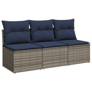 vidaXL Kerti kanap&eacute; p&aacute;rn&aacute;val Sz&uuml;rke 165 x 62 x 69 cm Poli rattan