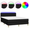 vidaXL fekete sz&ouml;vet rug&oacute;s &eacute;s LED-es &aacute;gy matraccal 140x200 cm