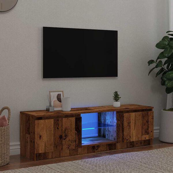 vidaXL antik fa színű szerelt fa TV-szekrény LED-ekkel 140x40x36 cm