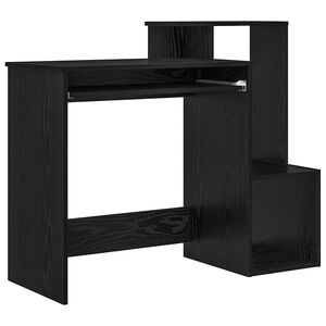 vidaXL Asztal Fekete t&ouml;lgy 106 x 41 x 88.5 cm Szerelt Fa