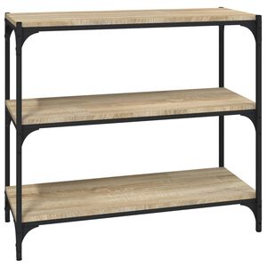 vidaXL sonoma t&ouml;lgy szerelt fa &eacute;s ac&eacute;l k&ouml;nyvszekr&eacute;ny 80 x 33 x 70,5 cm
