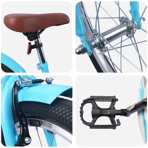 vidaXL Gyerek Bicikli 18 H&uuml;velyk 5-7 &eacute;ves korig Vil&aacute;gosk&eacute;k