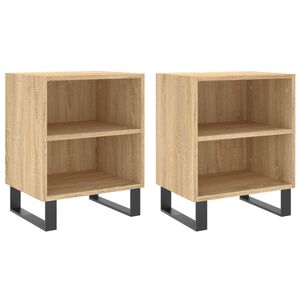 vidaXL 2 db sonoma t&ouml;lgy sz&iacute;nű szerelt fa &eacute;jjeliszekr&eacute;ny 40x30x50 cm