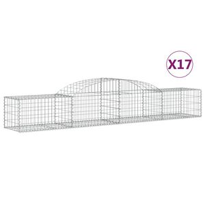 vidaXL 17 db &iacute;ves horganyzott vas gabion kos&aacute;r 300x50x40/60 cm