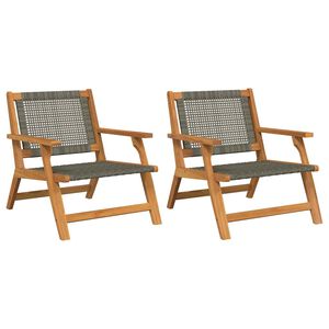 vidaXL Kerti b&uacute;tor 2 pcs Sz&uuml;rke 67 x 78 x 73 cm T&ouml;m&ouml;r Ak&aacute;cfa