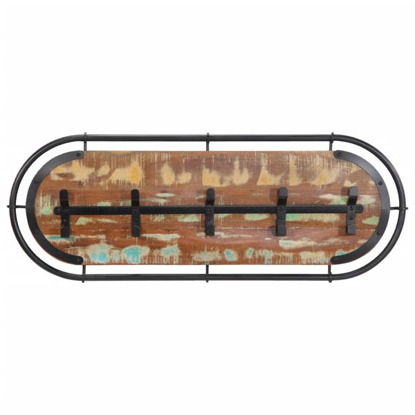 vidaXL &uacute;jrahasznos&iacute;tott fa falra szerelhető ruhafogas 5 akaszt&oacute;val