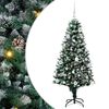 vidaXL Mű kar&aacute;csonyfa 150 LED-del Z&ouml;ld 150 cm PVC &eacute;s Ac&eacute;l &eacute;s Műanyag