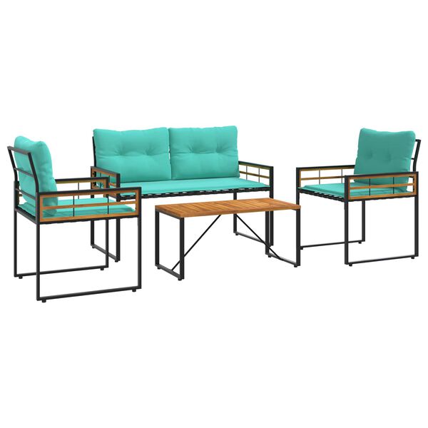 vidaXL Kültéri Bútor Szett párnával 4 pcs Türkiz