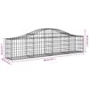 vidaXL 25 db íves horganyzott vas gabion kosár 200x30x40/60 cm