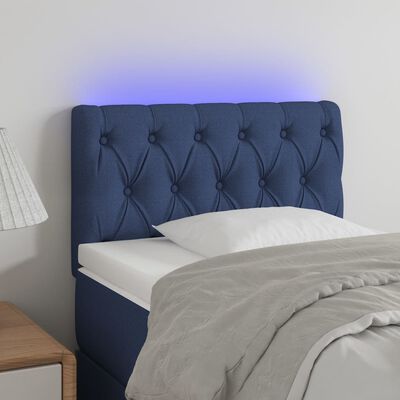 vidaXL kék szövet LED-es fejtámla 80 x 7 x 78/88 cm