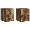 vidaXL Fali &eacute;jjeli szekr&eacute;ny 2 pcs F&uuml;st&ouml;s T&ouml;lgy 33 x 34,5 x 40 cm