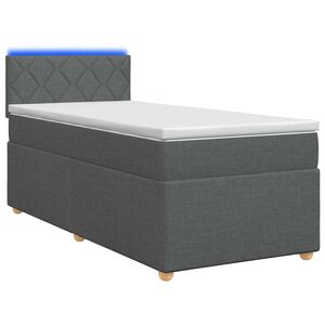 vidaXL Boxspring &aacute;gy matraccal &eacute;s LED-del S&ouml;t&eacute;tsz&uuml;rke 90 x 190 cm