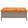 vidaXL sz&uuml;rke polyrattan &eacute;s ak&aacute;cfa kerti asztal 70 x 70 x 25 cm