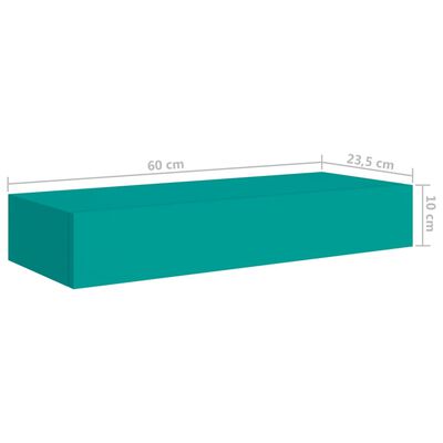vidaXL 2 db kék MDF falra szerelhető fiókos polc 60 x 23,5 x 10 cm