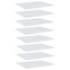 vidaXL 8 db magasf&eacute;nyű feh&eacute;r forg&aacute;cslap k&ouml;nyvespolc 60 x 50 x 1,5 cm