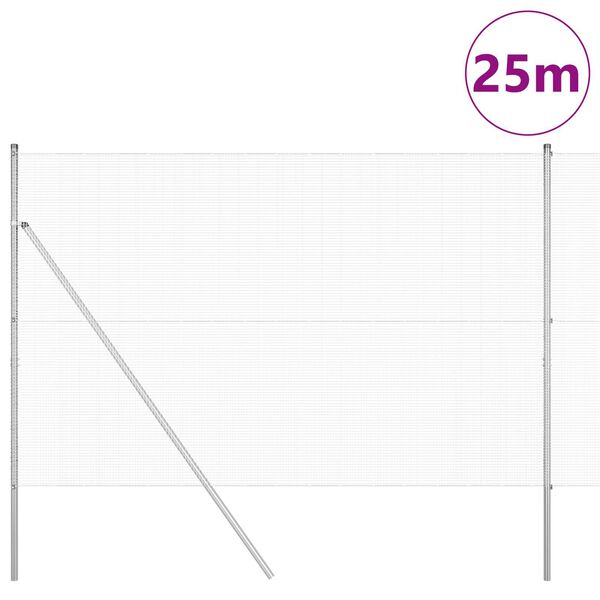 vidaXL Ker&iacute;t&eacute;soszlop Ez&uuml;st 25 x 1,5 m (12 x 12 mm h&aacute;l&oacute;) Ac&eacute;l