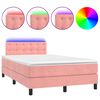 vidaXL r&oacute;zsasz&iacute;n b&aacute;rsony rug&oacute;s &eacute;s LED-es &aacute;gy matraccal 120x200 cm
