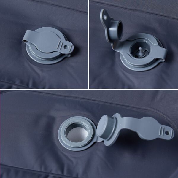 vidaXL 1 szem&eacute;lyes sz&uuml;rke &ouml;nfelf&uacute;j&oacute; kempingmatrac p&aacute;rn&aacute;val