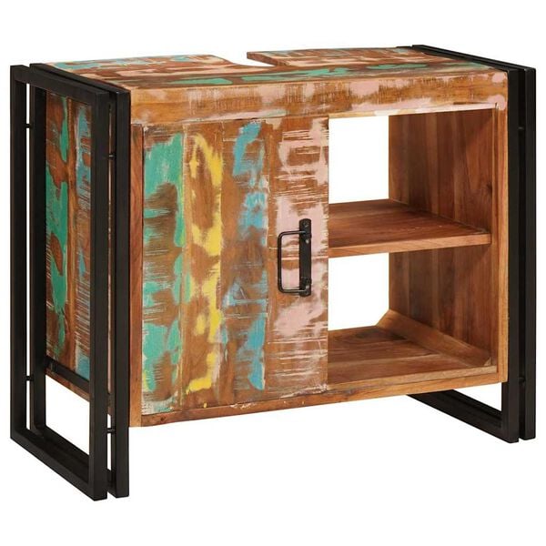 vidaXL Mosd&oacute;kagyl&oacute; szekr&eacute;ny Soksz&iacute;nű Szil&aacute;rd &Uacute;jrahasznos&iacute;tott Fa