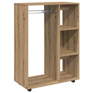 vidaXL k&eacute;zműves t&ouml;lgy sz&iacute;nű szerelt fa ruh&aacute;sszekr&eacute;ny 80 x 40 x 110 cm