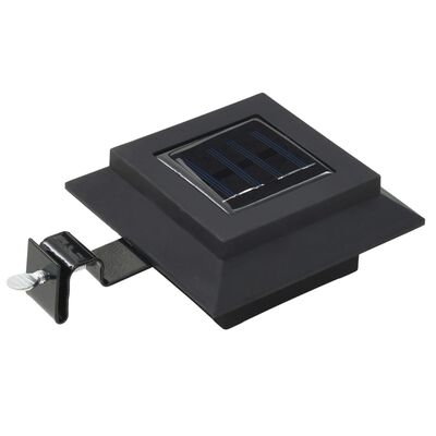 vidaXL 12 db fekete négyzet alakú kültéri napelemes LED lámpa 12 cm