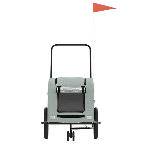 vidaXL szürke oxford szövet és vas kisállatszállító utánfutó