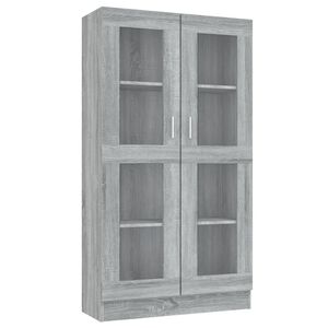 vidaXL sz&uuml;rke sonoma sz&iacute;nű szerelt fa vitrinszekr&eacute;ny 82,5x30,5x150 cm