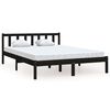 vidaXL King Size fekete t&ouml;m&ouml;r fenyőfa &aacute;gykeret 150 x 200 cm